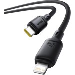 BASEUS SILKY SERIES, ΚΑΛΩΔΙΟ ΓΡΗΓΟΡΗΣ ΦΟΡΤΙΣΗΣ, TYPE-C ΣΕ LIGHTNING, 1m, 20W, ΜΑΥΡΟ