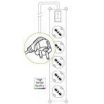 TECNOWARE FMP5GIG ΠΟΛΥΜΠΡΙΖΟ 5 ΘΕΣΕΩΝ SCHUKO, ΜΕ ΔΙΑΚΟΠΤΗ