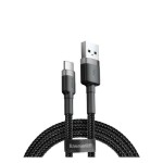 BASEUS CAFULE, ΚΑΛΩΔΙΟ ΓΡΗΓΟΡΗΣ ΦΟΡΤΙΣΗΣ, TYPE-C, 2m, ΜΑΥΡΟ ΓΚΡΙ