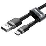 BASEUS CAFULE, ΚΑΛΩΔΙΟ ΓΡΗΓΟΡΗΣ ΦΟΡΤΙΣΗΣ, TYPE-C, 2m, ΜΑΥΡΟ ΓΚΡΙ