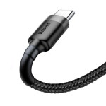 BASEUS CAFULE, ΚΑΛΩΔΙΟ ΓΡΗΓΟΡΗΣ ΦΟΡΤΙΣΗΣ, TYPE-C, 2m, ΜΑΥΡΟ ΓΚΡΙ