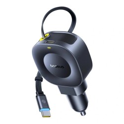 BASEUS PRIMETRIP VR2, ΦΟΡΤΙΣΤΗΣ ΑΥΤΟΚΙΝΗΤΟΥ, ΜΕ ΑΝΑΔΙΠΛΟΥΜΕΝΟ ΚΑΛΩΔΙΟ TYPE-C, 45W, ΜΑΥΡΟΣ
