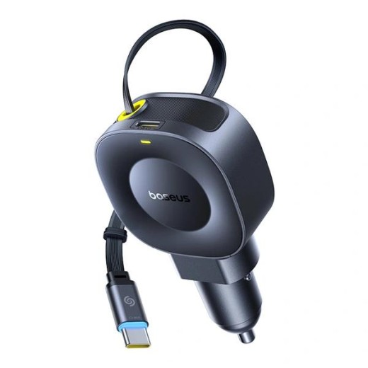 BASEUS PRIMETRIP VR2, ΦΟΡΤΙΣΤΗΣ ΑΥΤΟΚΙΝΗΤΟΥ, ΜΕ ΑΝΑΔΙΠΛΟΥΜΕΝΟ ΚΑΛΩΔΙΟ TYPE-C, 45W, ΜΑΥΡΟΣ