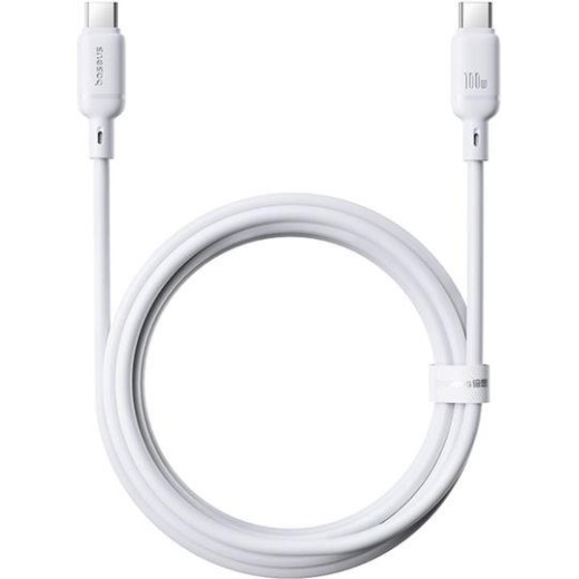 BASEUS SILKY SERIES, ΚΑΛΩΔΙΟ ΓΡΗΓΟΡΗΣ ΦΟΡΤΙΣΗΣ, TYPE-C ΣΕ TYPE-C, 100W, 2m, ΛΕΥΚΟ