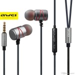AWEI ES-910TY METALLIC NOISE ISOLATION IN-EAR WITH MIC ΜΑΥΡΟ