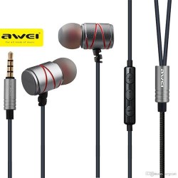 AWEI ES-910TY METALLIC NOISE ISOLATION IN-EAR WITH MIC ΜΑΥΡΟ
